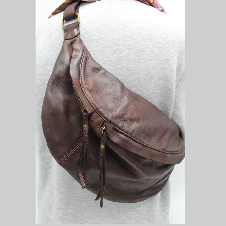 Produktbild Only-Bags.Store Ledertasche, weiche Leder Umhängetasche, Lederhandtasche, Crossbody Gürteltasche, Lederbeutel