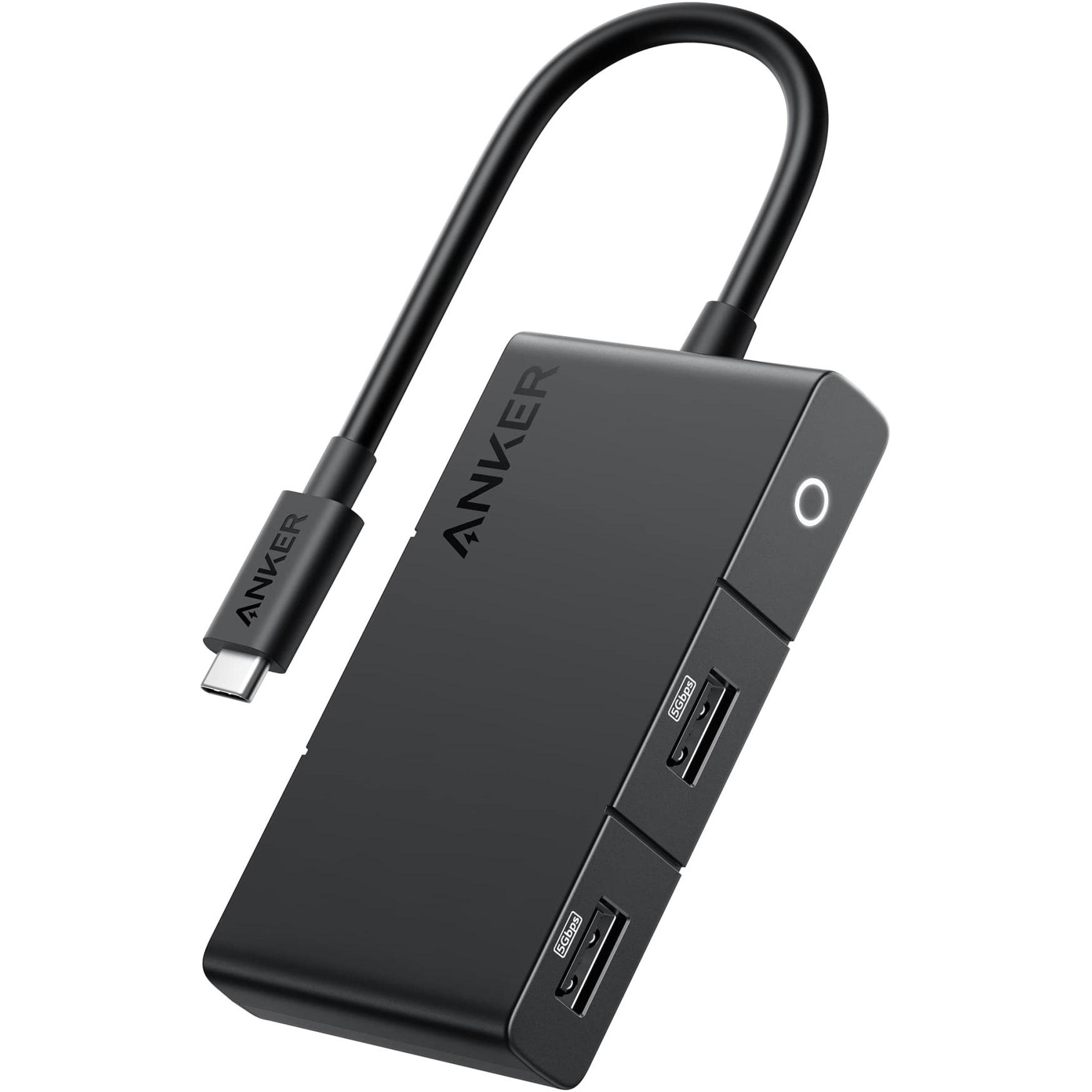 Anker 332 (USB-C, 5 Ports), Dockingstation + USB Hub, Schwarz