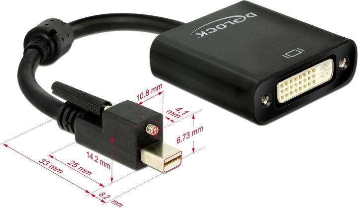 Produktbild Delock Mini-Displayport zu DVI-I Adapter, aktiv,4K (DVI, 25 cm)