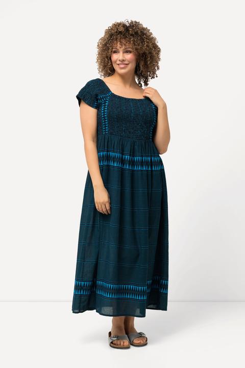 Produktbild Ulla Popken Maxikleid, Ethnomuster, Carree-Ausschnitt, Halbarm (50, 52)