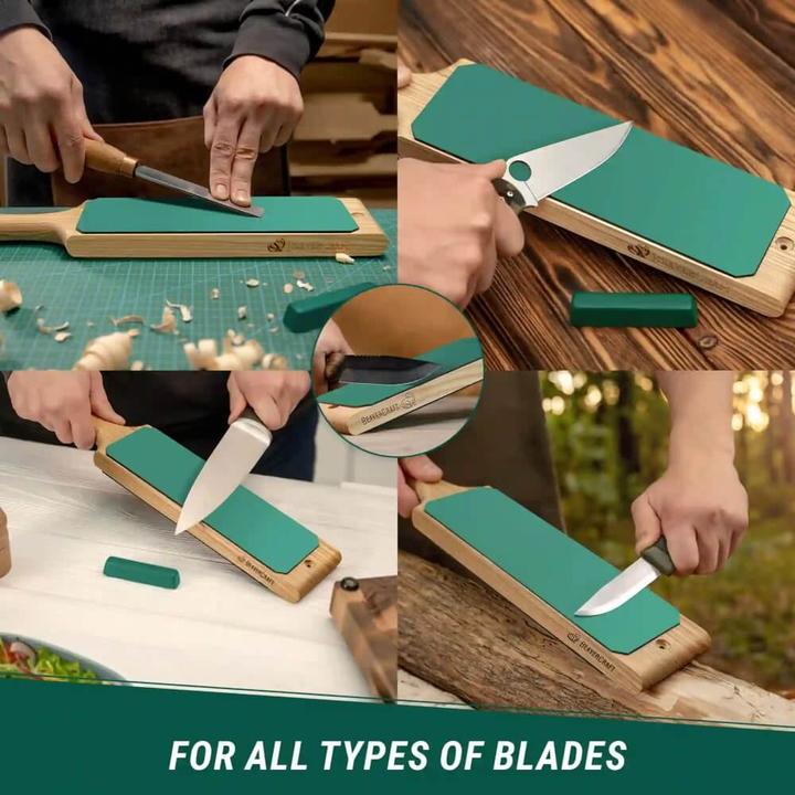 Actual product image Beaver Craft BeaverCraft Dual sided Leather Paddle w P01 (39 cm, 2-piece)