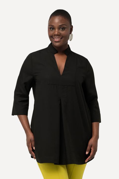 Actual product image Ulla Popken Longline 3/4 Sleeve Collared Blouse (46, 48)