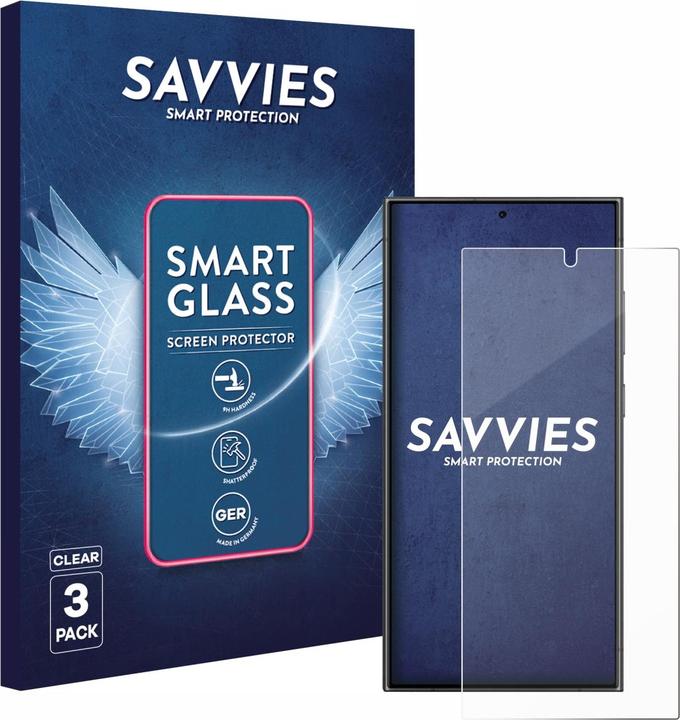 Produktbild Savvies Panzer Schutzglas für Samsung Galaxy S24 Ultra Schutzfolie Displayschutz Display Schutz Glas Folie (3 Stk., Samsung Galaxy S24 Ultra)