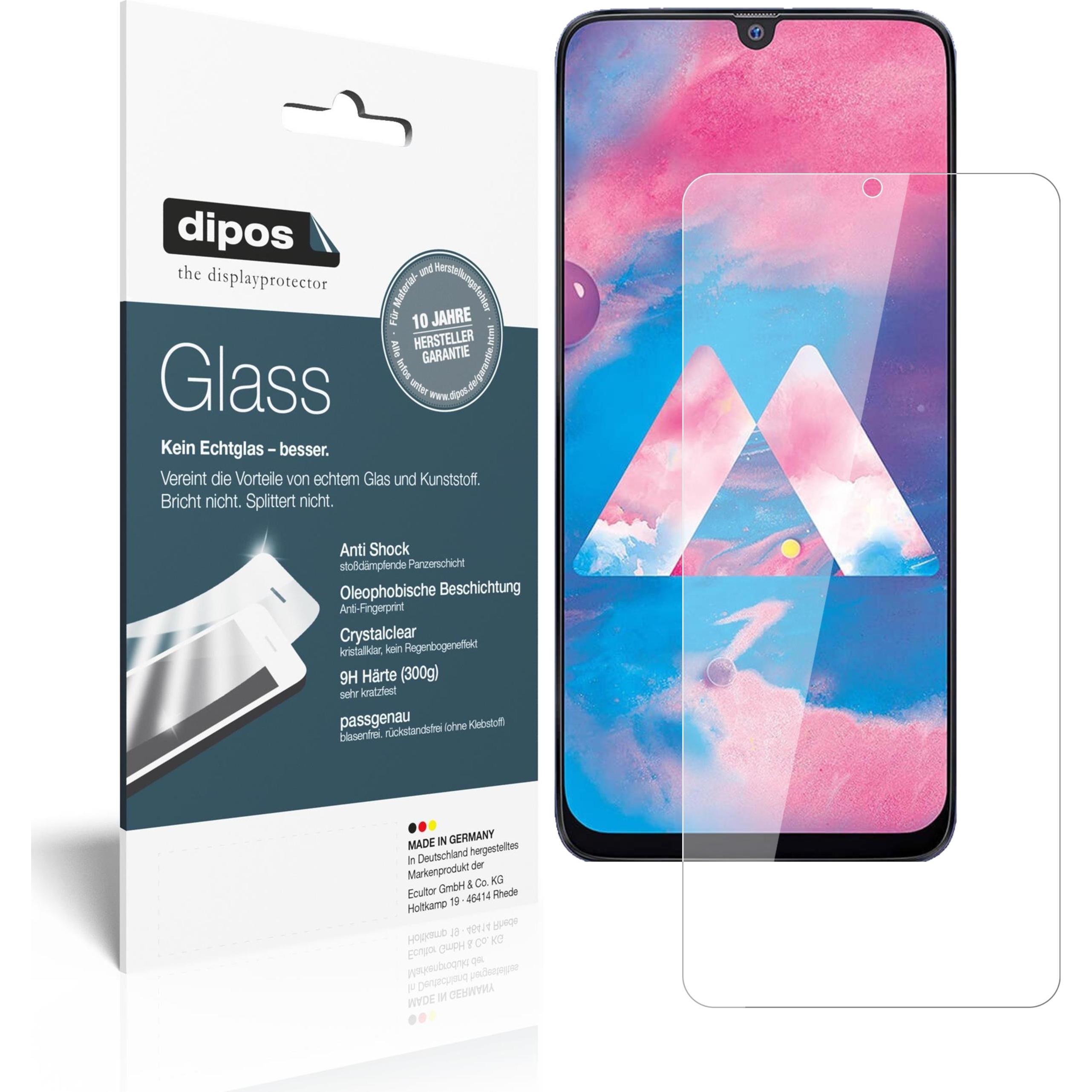 Dipos Displayschutz Anti-Shock (2 Stück, Samsung Galaxy M30), Smartphone Schutzfolie, Transparent