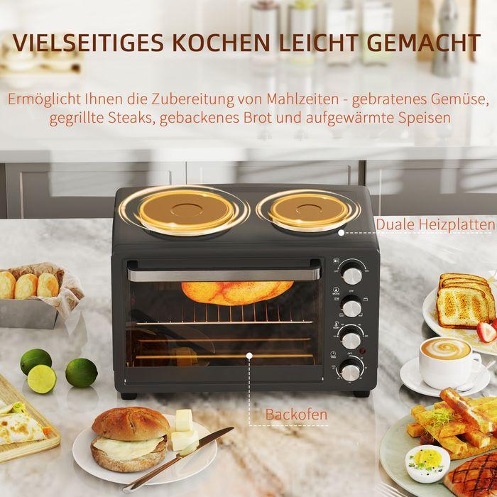 Actual product image Swisshandel24 Minibackofen 28 L 2600W Mini Backofen 100-230℃ 60 Min. Timer Schwarz