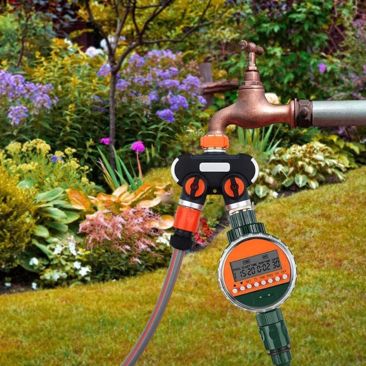 Produktbild Hermex Garten 2-Wege-Wasserverteiler Wasserhahnadapter Wasserhahn-Splitter (2 Wege Verteiler, 101.60 mm)