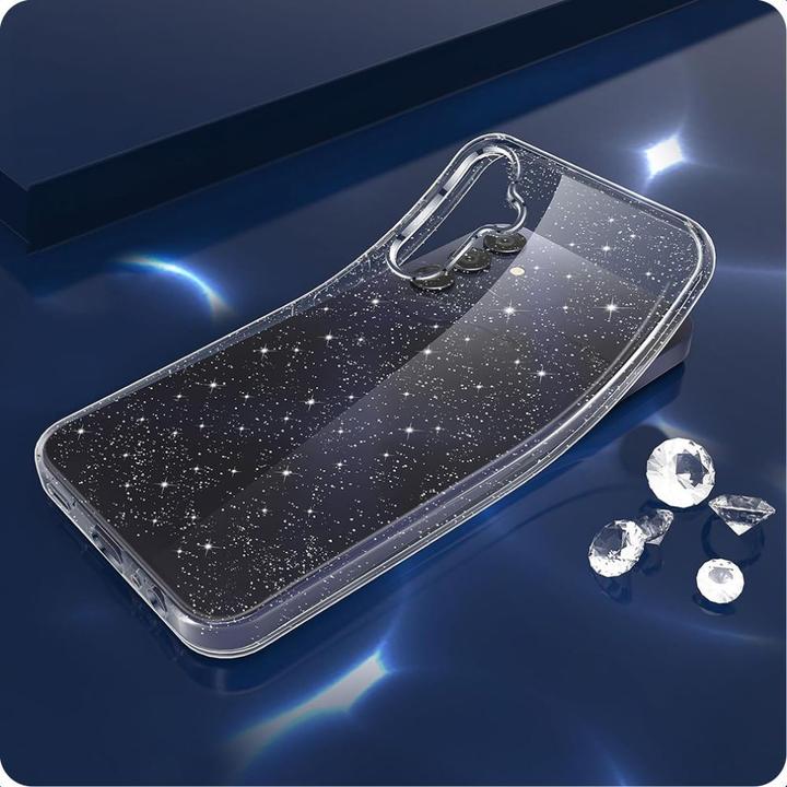 Actual product image Tech-Protect Samsung Galaxy S25 Flexair Glitter Case - Transparent (Samsung Galaxy S25)