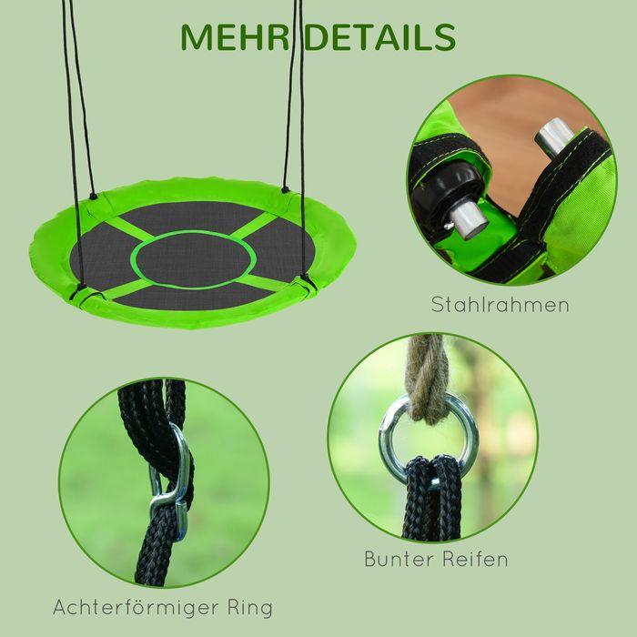 Actual product image Swisshandel24 Nest swing Ø110 cm, hanging swing up to 150 kg, adjustable children's swing, plate swing for 3-12