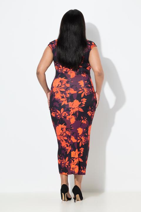 Image du produit Ulla Popken Robe maxi en jersey, coupe Slim et drapé devant (48)