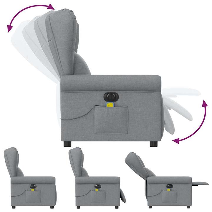 Produktbild VidaXL Massagesessel Elektrisch Hellgrau Stoff