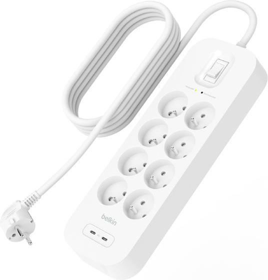 Produktbild Belkin Surge Protection with USB C 8 Outlet Dual USB C 30w PD (8x, CEE 7/5, 2 m)