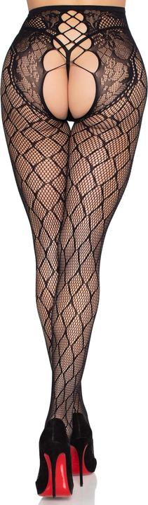 Actual product image Leg Avenue Net Tights with Crotchless Panty (One size)