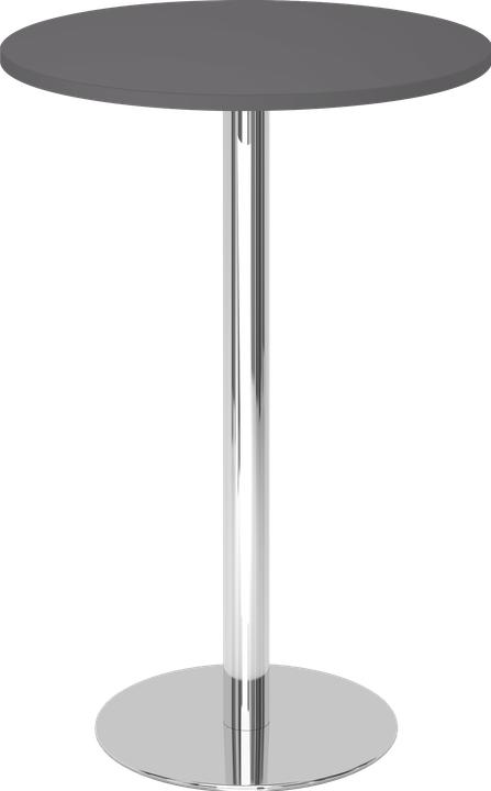 Hammerbacher Tavolo alto 80cm rotondo grafite/cromo