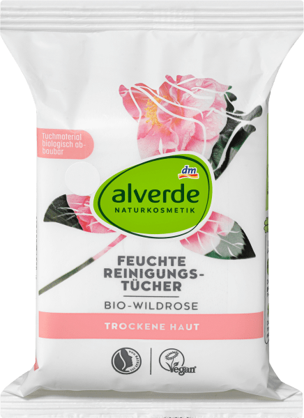Actual product image dm alverde Organic Wild Rose Cleansing Wipes (Cleaning cloths)