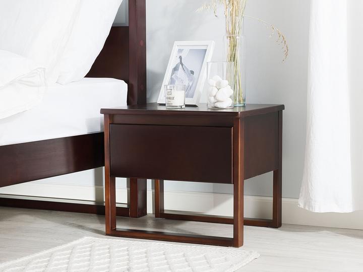 Produktbild Beliani Nachttisch Kiefernholz dunkelbraun rechteckig 41 x 50 cm GIULIA