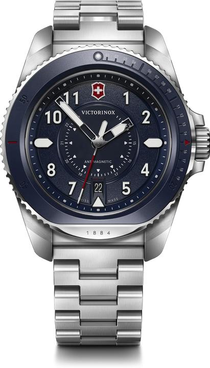 Produktbild Victorinox Journey 1884, Taucheruhr, Herrenuhr, 43 cm, Ziffernblatt blau, Edelstahl Armband silber (Taucheruhr, 43 mm)