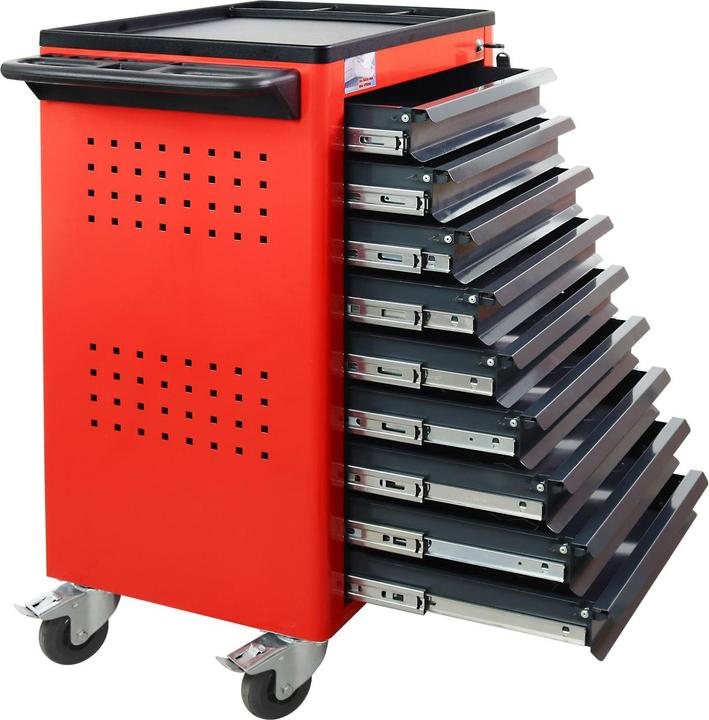 Actual product image ADB Basic workshop trolley red 9 drawers
