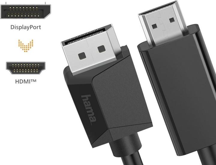 Actual product image Hama DisplayPort — HDMI (Typ A) (1.50 m, DisplayPort, HDMI, 1.4)