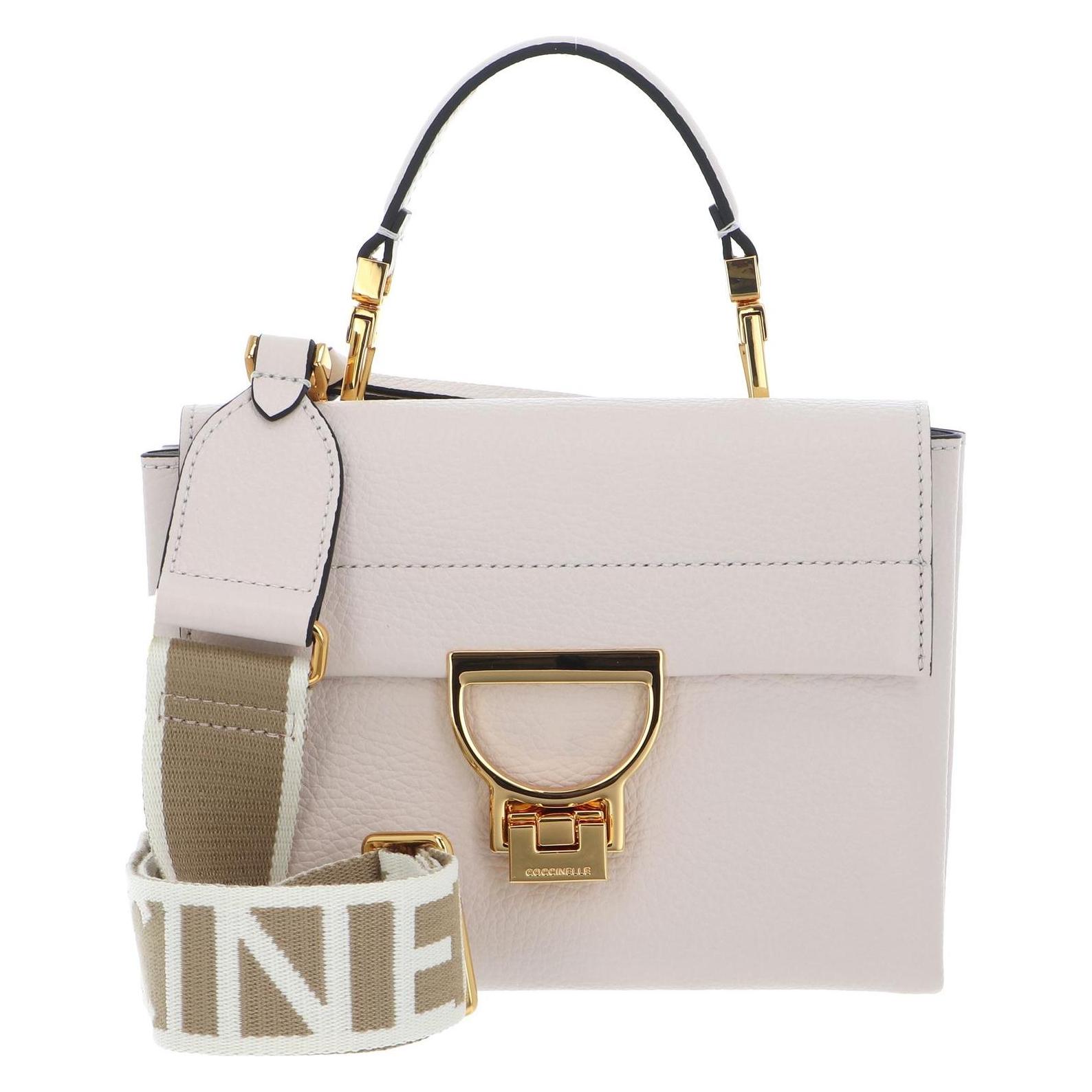 Coccinelle, Damen, Handtasche, Arlettis Signature Handbag Grained Leather, Beige