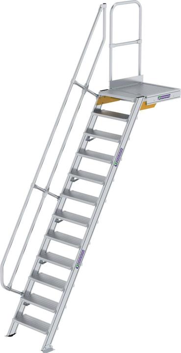 Produktbild Munk Treppe mit Plattform 60° Stufenbreite 600 mm 12 Stufen Aluminium geriffelt (Gerüst, 60 cm)