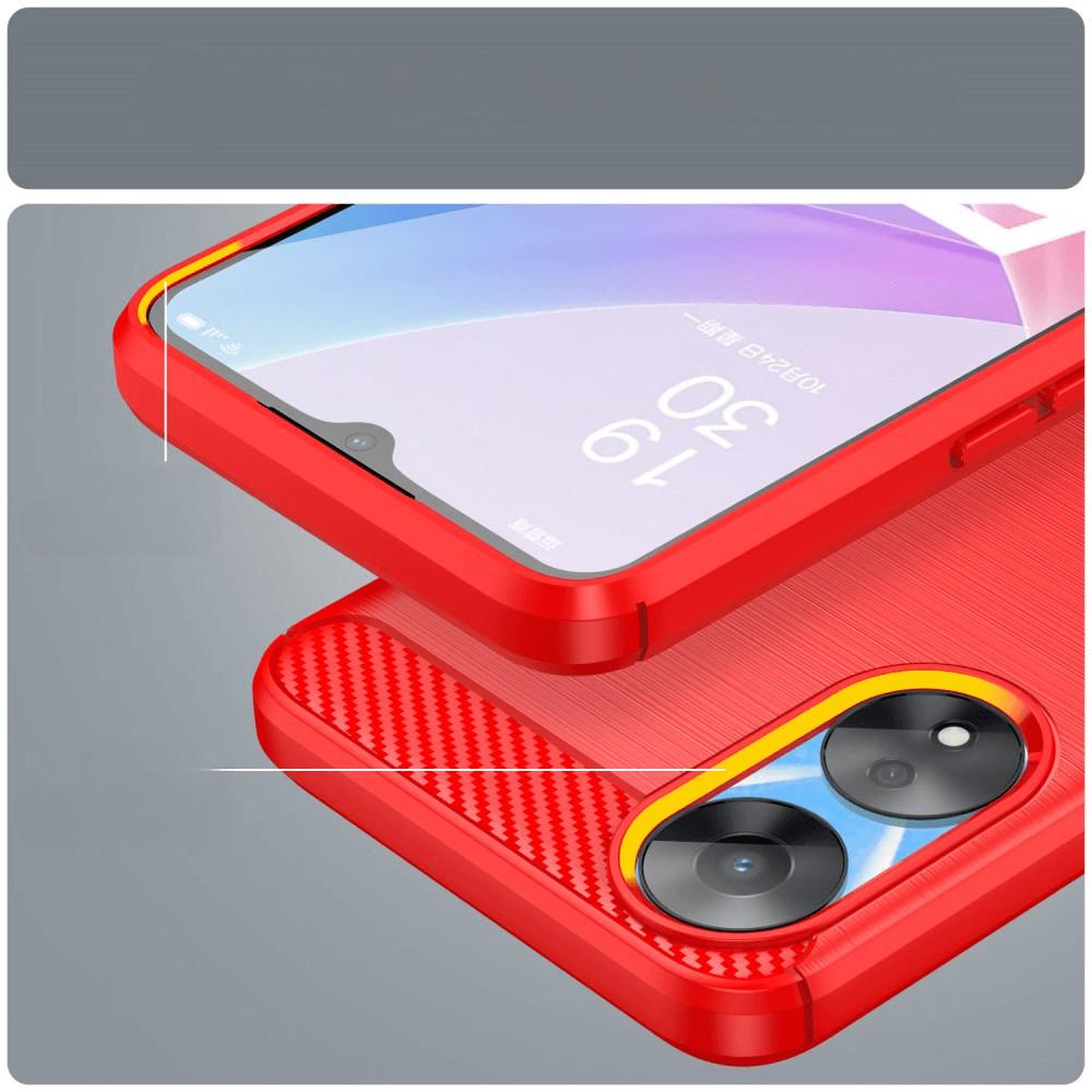 Thumbnail - Cover-Discount OPPO A58 5G / A78 5G - Metall Carbon Look Hülle rot (Oppo A78 5G), Smartphone Hülle, Rot