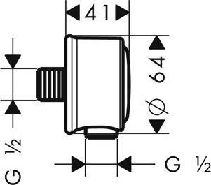Image du produit Axor Montreux Fixfit Raccordement mural, avec disconnecteur