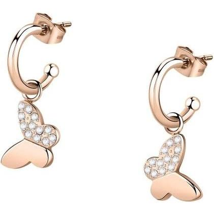 Morellato, Ohrringe, Bronze earrings circles with pendants in the shape of butterflies 2in1 Passioni SAUN09