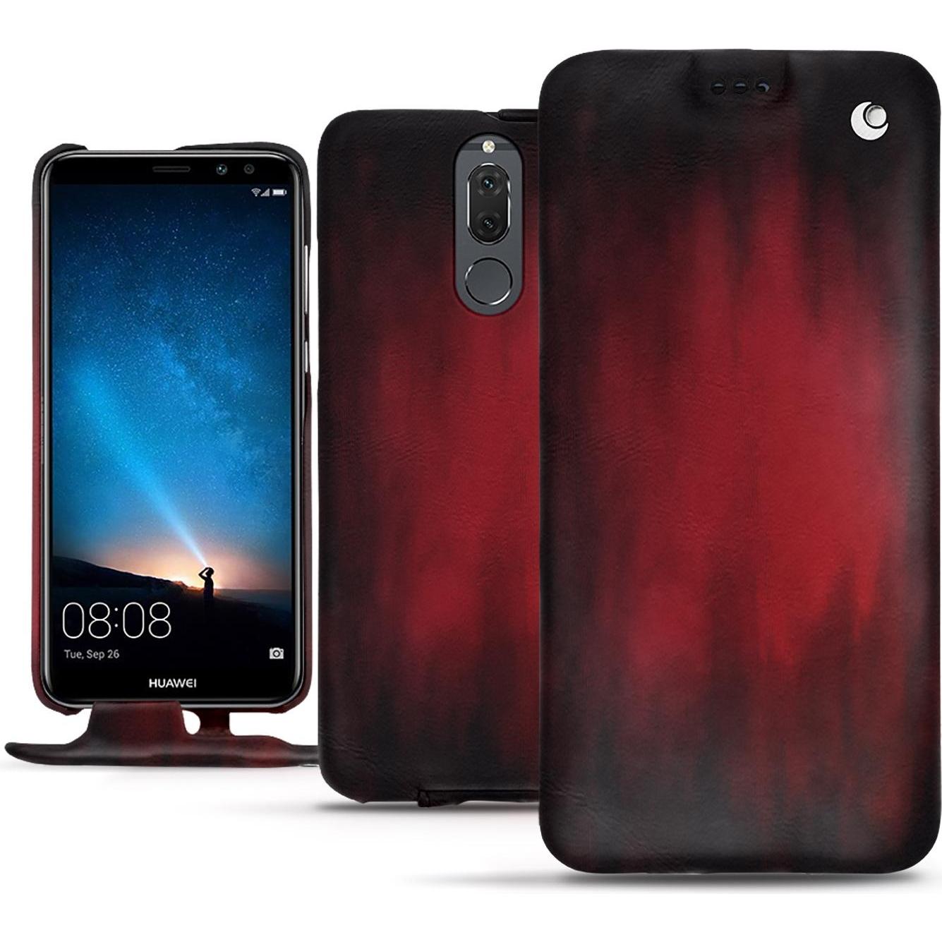 Noreve Lederschutzhülle vertikal (Huawei Mate 10 Lite), Smartphone Hülle, Rot