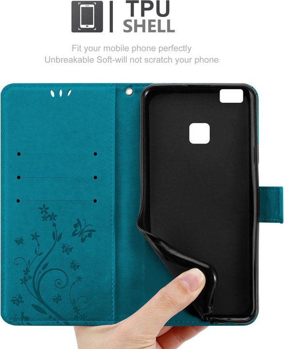 Actual product image Cadorabo Flower Book Cover (Huawei P9 Lite)