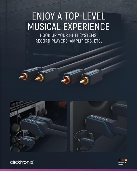 Actual product image clicktronic Stereo audio cable (2 m, Cinch)