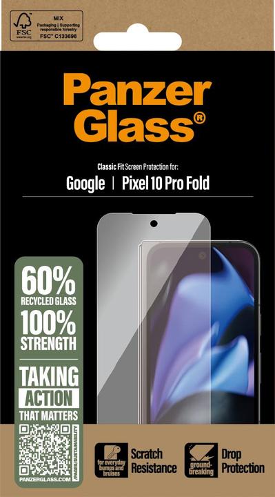 Actual product image PanzerGlass Screen Protector Google Pixel 10 Pro Fold Classic Fit (1 pcs., Google Pixel 10 Pro Fold)