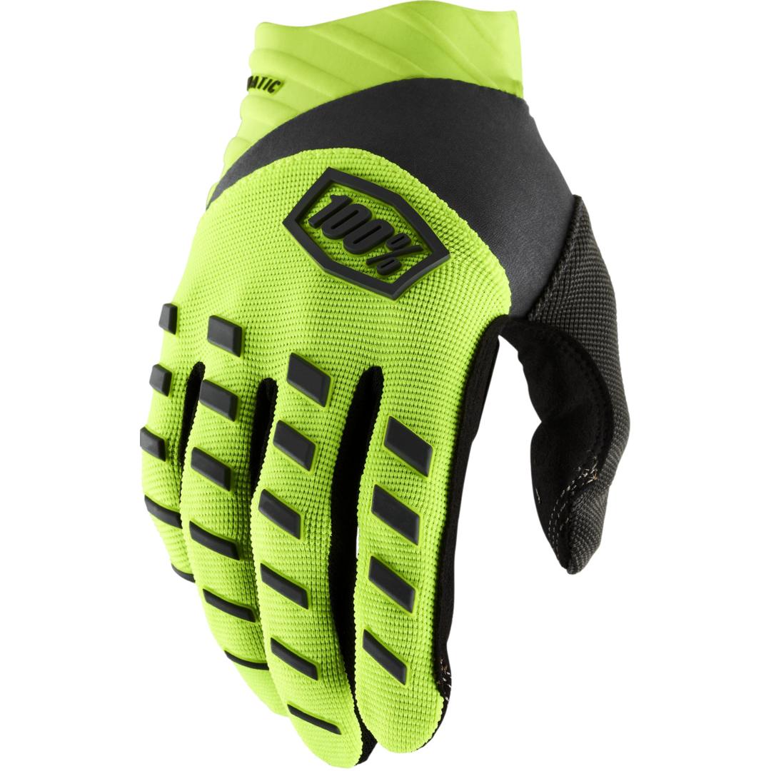 100%, Unisex, Handschuhe, Airmatic Handschuhe fluo gelb-schwarz L, Gelb, (L)