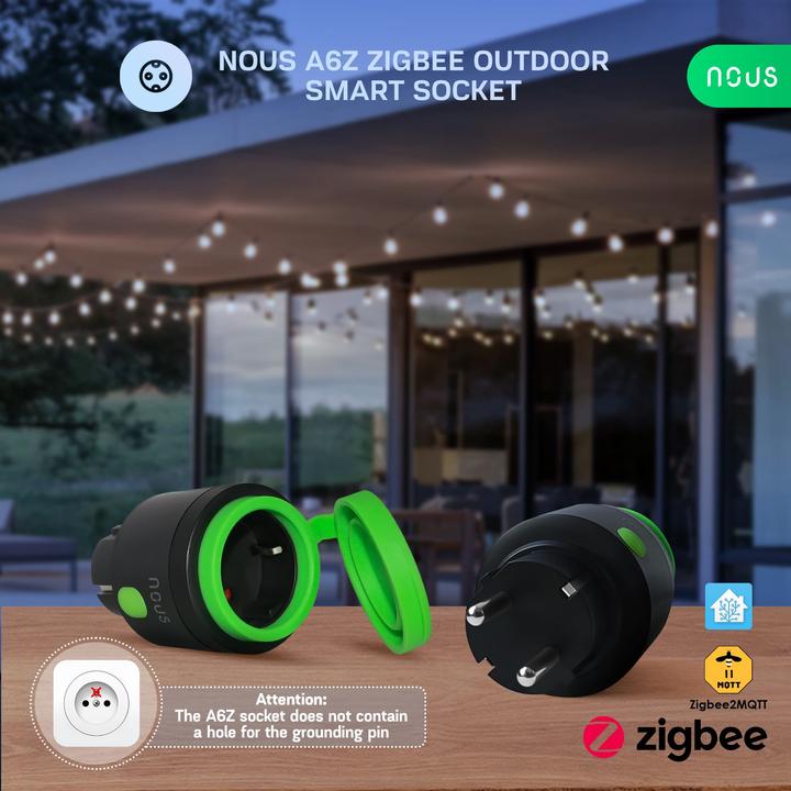Actual product image Nous A6Z Outdoor plug ZigBee 1er 3840W/16A/measurement/ZigBee 3.0
