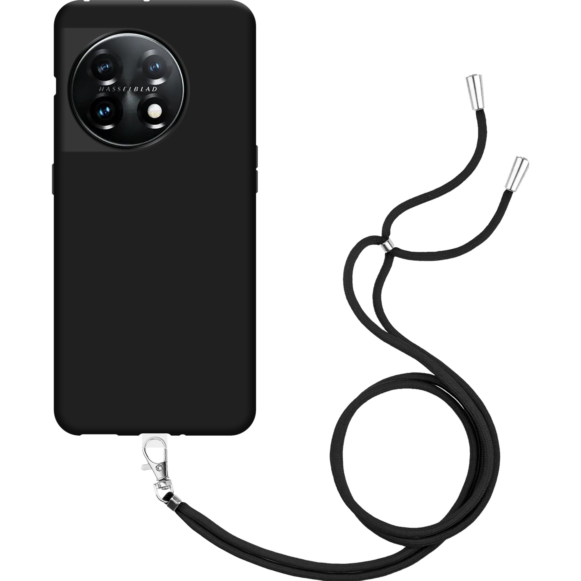 Thumbnail - Cazy Handykette Hülle Kompatibel mit OnePlus 11 - Silikon Handyhülle mit Band Necklace Hülle -, Handykette, Schwarz