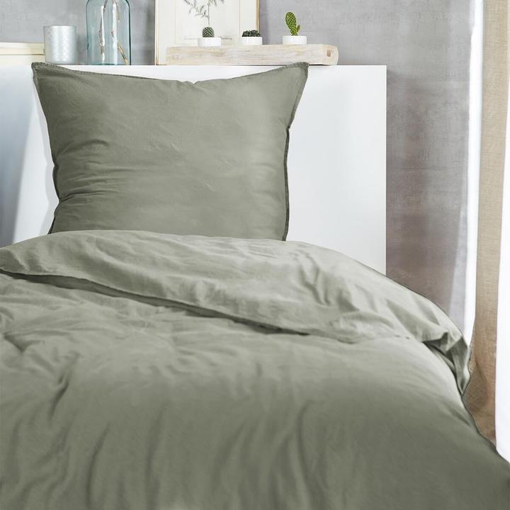 Image du produit H.G. Hahn-Haustextilien Hahn Flanell Bettwäsche Stone-Washed (Set de linge de lit, 135x200 cm + 80x80 cm)