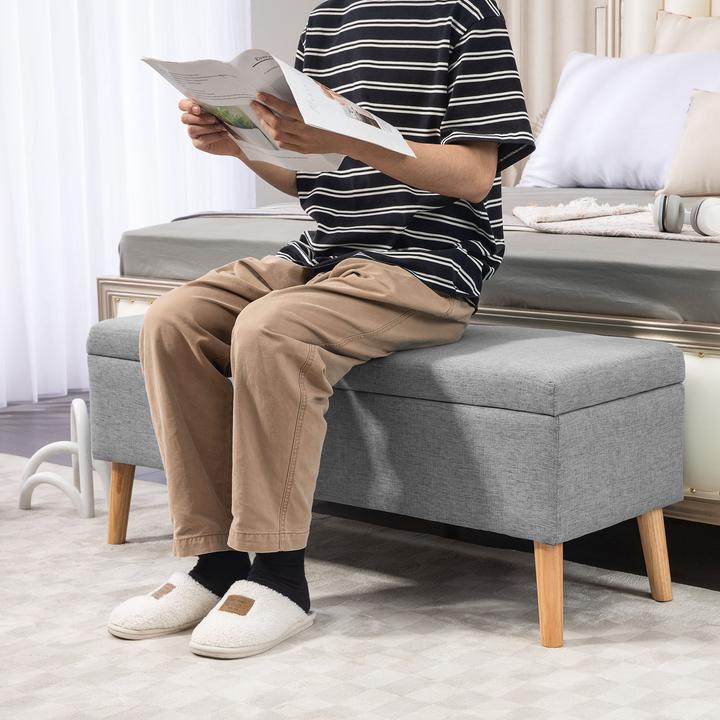 Actual product image Homcom Sitzbank Polyester, Kautschukholz Grau (39 cm)