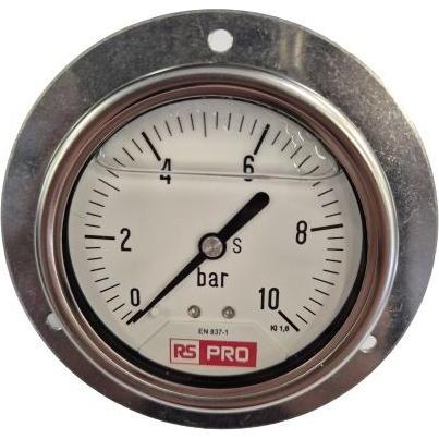 RS PRO Druckmessgerät Prozessanschluss unten Analo, Misurazione