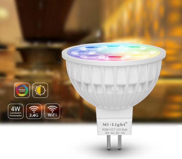 Produktbild Milight LED Spot MR16 RGB+KW/WW 4W mit Funk Fernbedienung (4 W, 280 lm, 1 x, F)