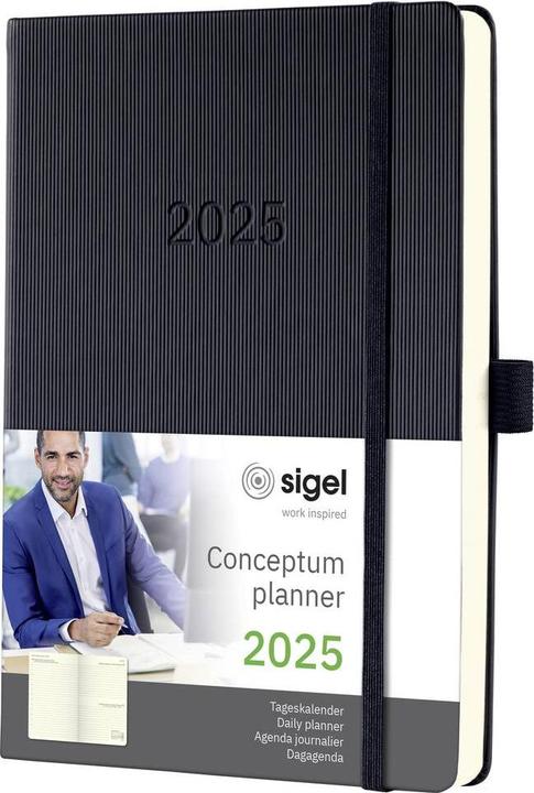 Produktbild Sigel Tageskalender 2025 C2510 1T/1S schwarz 21.3x14.8cm (1 Tag / 1 Seite)