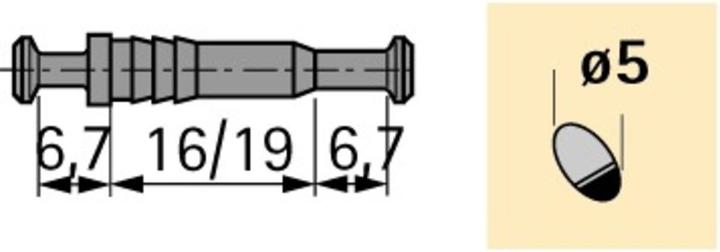 Actual product image Hettich DU 712 / DU 867 double dowel (Press-fit anchors, 100 pcs.)
