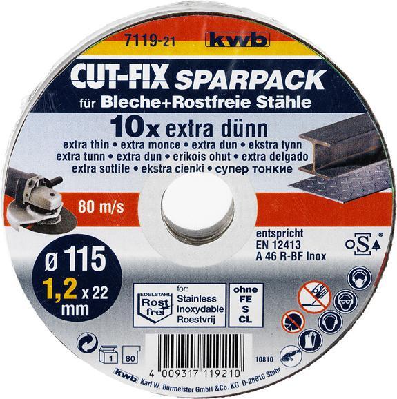 Actual product image kwb Thin cutting disc set 10-piece 115