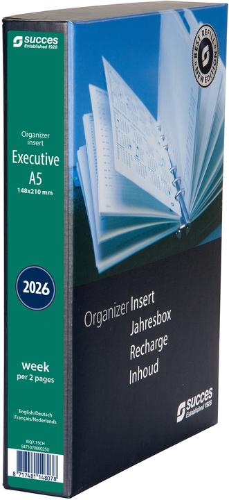 Actual product image Succes Agenda A5 2026 847107000 1W/2S Ersatz kompl. 14.8x21cm (A5, 1 week / 2 pages)