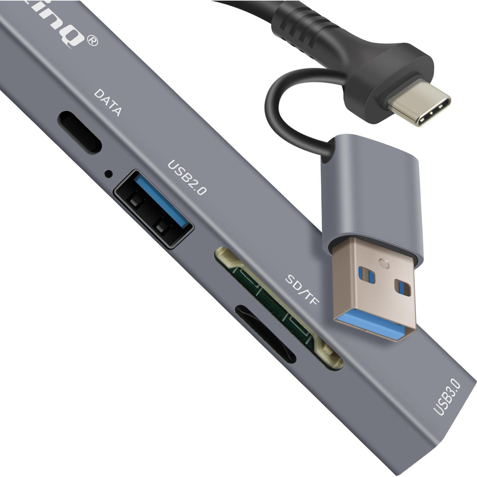 Thumbnail - LinQ IT7944 USB-C Hub (USB-C), Dockingstation + USB Hub, Schwarz
