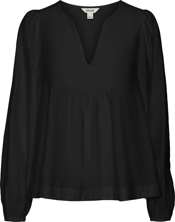 Vero Moda Normal geschnitten Mandarin Kragen Gummizug am Handgelenk Hemd Hemd