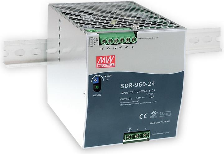 Produktbild MeanWell 960W DIN Rail Panel Mount PSU 48Vdc 20A