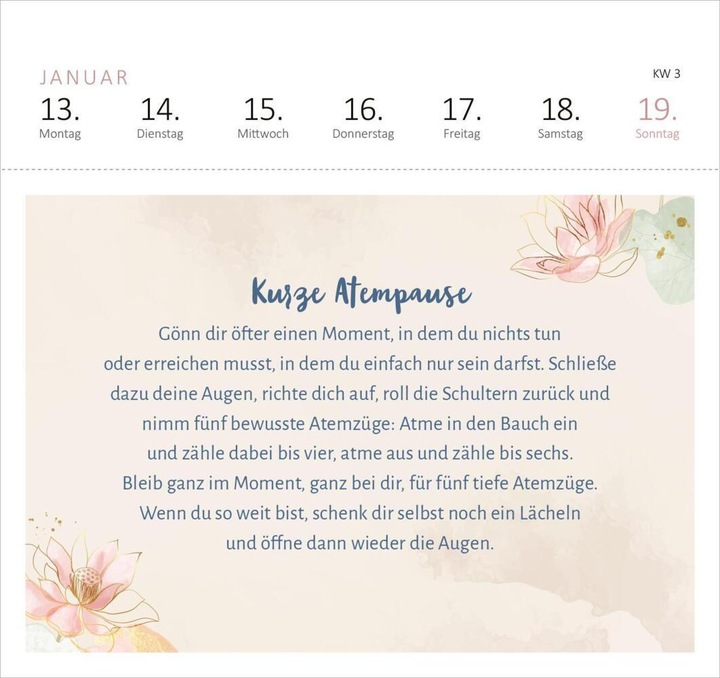 Produktbild Postk.Kalender Yoga Atmen (17 x 17 cm, Harter Einband, Deutsch)