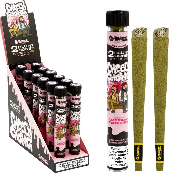 Actual product image G-Rollz Prerolled Cones Turpenten Infusion, Strawberry Cheesecake, 2 pcs.