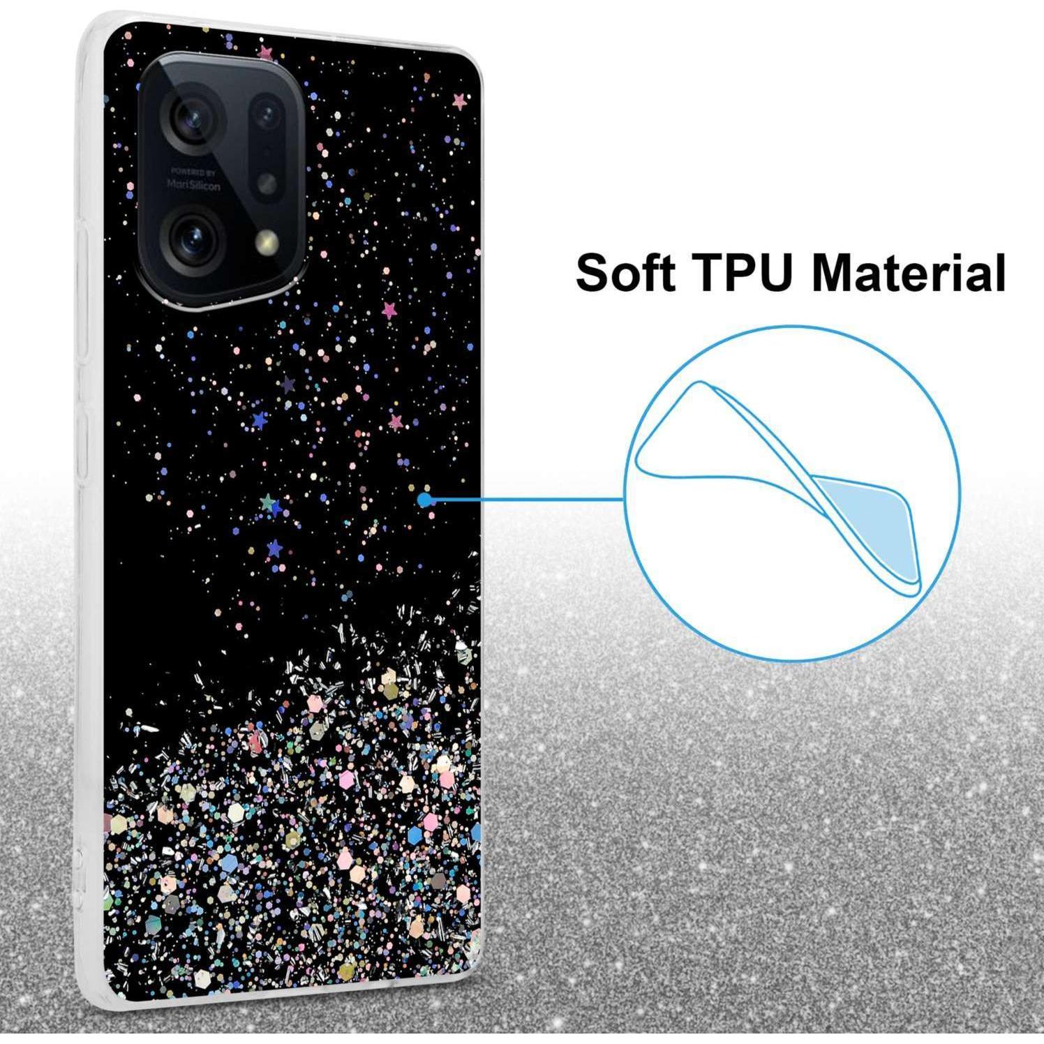 Thumbnail - Cadorabo TPU Hülle für Oppo FIND X5 mit Glitzer (Oppo Find X5), Smartphone Hülle, Schwarz