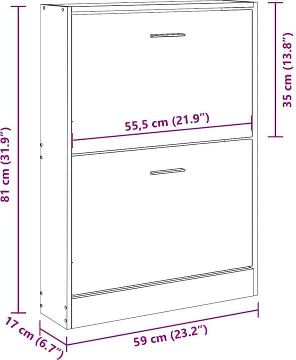 Produktbild vidaXL Schuhschrank (59 x 17 x 81 cm)