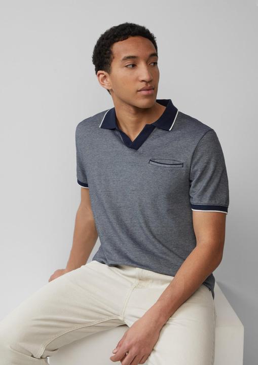 Produktbild S.Oliver Polo-Shirt Poloshirt aus zweifarbigem Piqué mit Brusttasche (M)